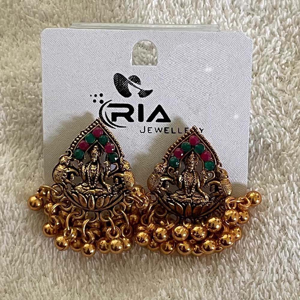 temple lakshmi stud jhumka