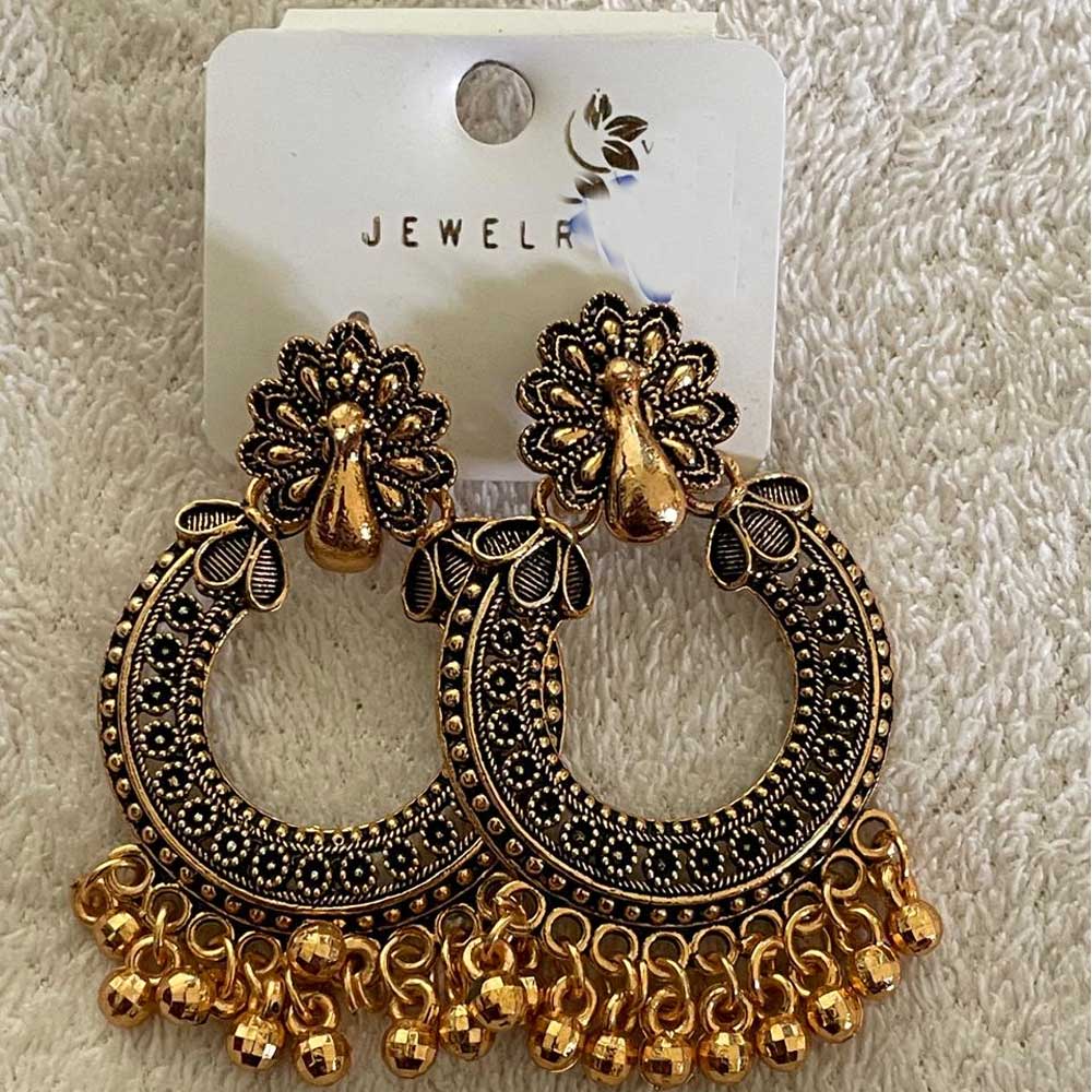 Home antique peacock ring beads drops jhumkas