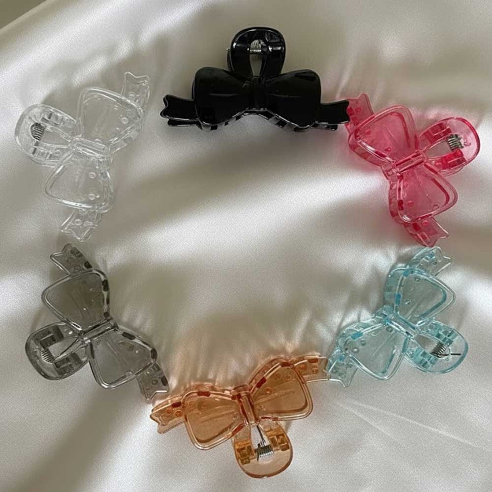 glassy ribbon shape clips 6pcs